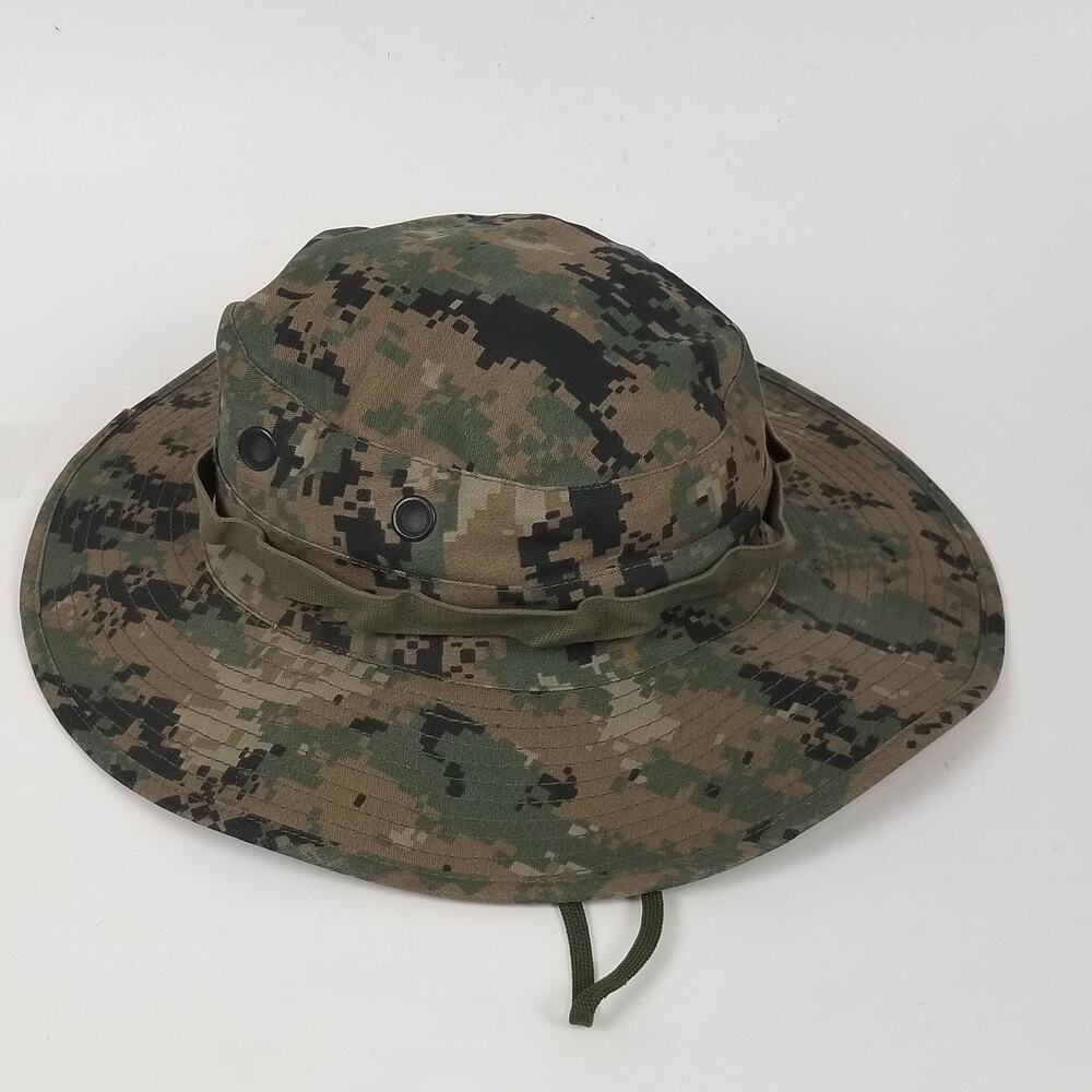 TRU-SPEC Hat Boonie Fitted Mens 7 1/4 Green Camo Military Hunting Hiking Outdoor